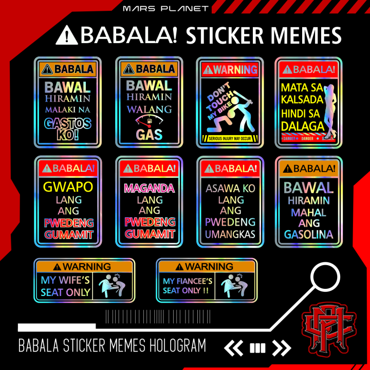 Babala Sticker Memes Bawal Hiramin For Motorcycle Bike Waterproof