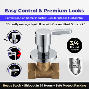StopCock Stop Cock 3/4" | Anti Rust Stopcock Valve | Chrome Stopcock | Shower Stopcock | Bathroom Stopcock Valve | 1/2 Stopcock | 3/4 Stopcock