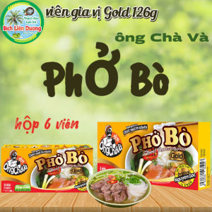 [1 HỘP 6 VIÊN 126G] VIÊN GIA VỊ PHỞ BÒ GOLD THƯƠNG HIỆU ÔNG CHÀ VÀ