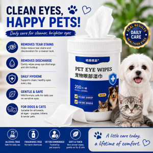 PetSaverHub Pet Eye Wipes 200 Sheets | Gentle Tear Stain Remover for Dogs & Cats | Daily Eye Cleaning Wipes | Safe Eye Care | Aloe Vera & Chamomile