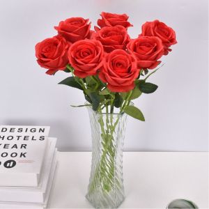 HUADIN ของขวัญ ปาร์ตี้โฮม ดอกไม้งานแต่งงาน งานฝีมือในสวน ช่อดอกไม้ ดอกไม้ประดิษฐ์ กุหลาบประดิษฐ์ กุหลาบไหม ดอกไม้ปลอม