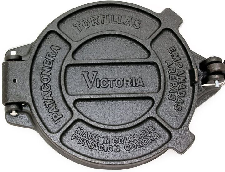 Victoria 8 Inch Cast Iron Tortilla Press And Pataconera Original Made In Colombia Seasoned 5893