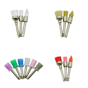 100PCS Dental Prophy Brush Kit Nylon Bristle Polish Cups 2.35mm For Teeth Whitening Cleaning Oral Hygiene Dentist Tools