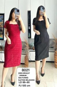 ADANBI Dress Brukat 85-8021 Realpic LD 86-90 PJG 105 CM Lapis Furing/Dres Full Brokat Premium Import/Bodycon/Kerah Kotak/Square/Dres Lagi Viral/Formal/Kasual/Casual/Gaun Malam/Pesta/Gaun Selutut/Midi