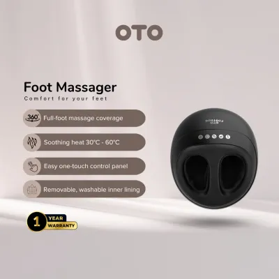 OTO FootHug (FH-108) | Targets Foot Heel & Soles | Kneading & Airbag Massage | Heat Therapy | Washable Foot Cover