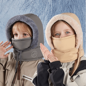 THANKSKY ทนต่อความเย็น หมวกปั่นจักรยานฤดูหนาว 3-in-1 รักษาความอบอุ่น ซับในขนแกะ ผ้าพันคออบอุ่น แบบมีฮู้ด ป้องกันคอ หมวกเล่ยเฟิง สาวๆ