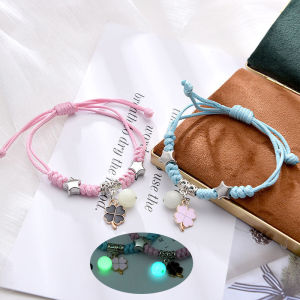 Corinna Bracelet couple love 2pcs Korean Adjustable Moon and Sun Simple Wax Wire Braided Hand Rope Bracelet