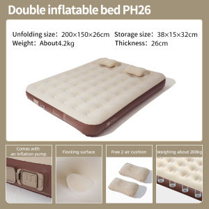 Mobi vườn nệm hơi caming Giường bơm hơi đơn/đôi Ba Túi ngủ với máy bơm không khí 26cm