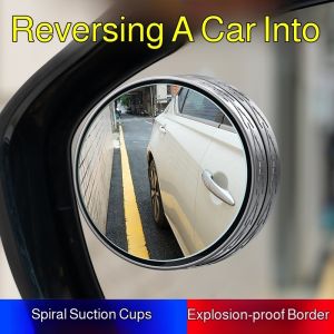 Adjustable Car Blind Spot Mirror Suction Cup 360 Degree Rotatable Wide Angle Large View Assist Safety Rear View Mirror Accessory