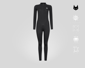 [DarkCat] Bodysuit ชุดกีฬา Outdoor กัน UV สำหรับ ว่ายน้ำ ดำน้ำ ฟรีไดร์ฟ วิ่ง  เทรล รุ่น AERO COOL (ซิปหน้าอก) สีดำ