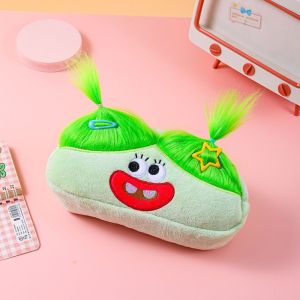 GONUUWGL Stationery Storage Afro-Hair Doll Pen Bag DIY Fluffy Hair Large Capacity Soft Plush Pen Bag Multi-Function Kawaii Pencil Case Holder Cosmetic Bag