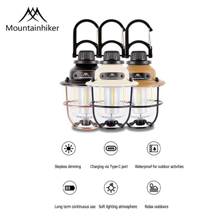 MOUNTAINHIKER camping light outdoor led rechargeable glamping lampu
