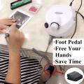 Electric Nail Drill File Professional E-File 30000RPM Tools for Acrylics Nails Natural Nails with Foot Pedal Ideal for Hands and Feet at Home use Nail Salon (White). 