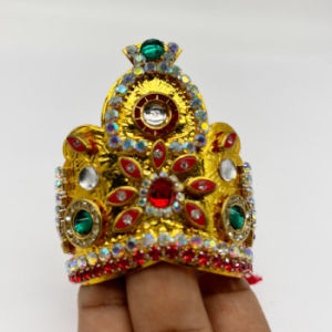 Handmade Crown-Shaped Mukut for Laddu Gopal / Krishna Idol | Decorative Headpiece for Small God Statues | 1 pc | 5cm x 6cm