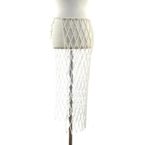 Sophisticated Imitation Pearls Decorated Skirt With Sturdy Materials for Evening Event and Business Meetings Wear