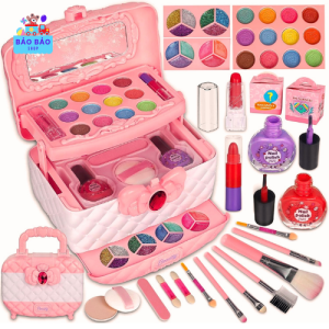 Đồ chơi trang điểm bé gái vali trang điểm 3 tầng cho bé - đồ chơi nhập vai makeup Hộp đồ makeup cho trẻ em có phấn son