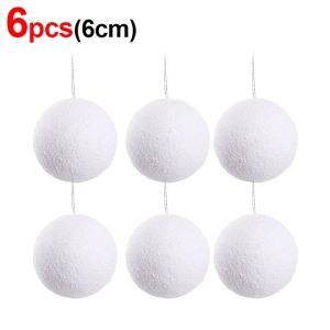 30Pcs Foam Christmas Balls Ornaments Xmas Tree Hanging Pendant White Snowball Wedding New Year Party Home Decorations
