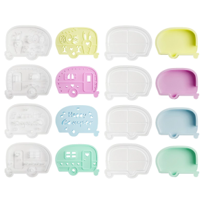 2Pieces Toy Bus Silicone Holder Molds Epoxy Resin Silicone Mold for Stand Tealight Holder Home Decoration