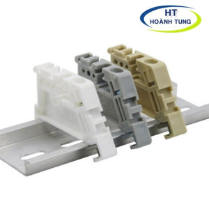 Vít kẹp đa năng EW-35 màu xám chịu nhiệt chống cháy chốt giữ chặn cuối terminal trên thanh ray nhôm 35mm trong tủ điện