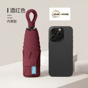 HOME + HOUND Lightweight Portable Umbrella Compact Size Easy Carry and Store Ring Buckle Handle Easy to Hang Open and Close Home + Hound Portable Easy Carry