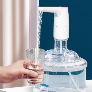 NGFINV5 Long Battery Life Electric Water Bottle Pump USB Charging Low Noise Gallon Bucket Water Dispenser Portable Quantitative Drinking Water Pump Office
