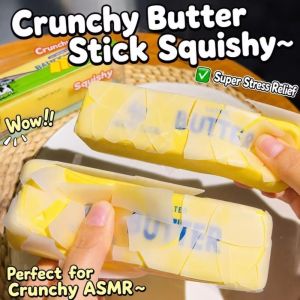 NovaWear squshie toy 捏捏乐 Sound Crispy Butter Stick Squishy Toy Wax Coating Anxiety Relief Crunchy Butter Bar Kids Toy Christmas Butter Stick Squeeze Toy Hallowmas