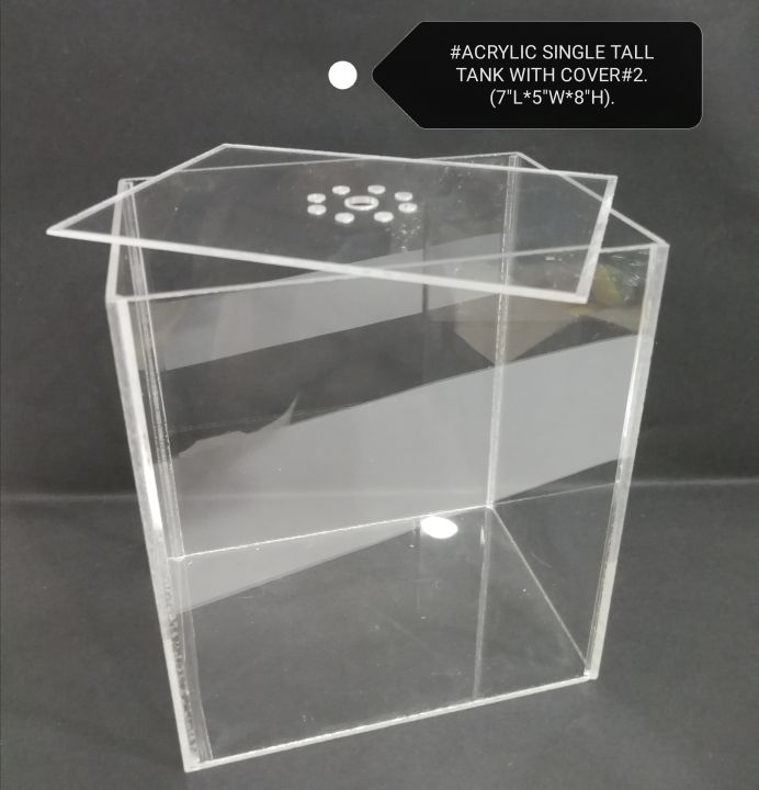 Acrylic Fish Tank Tall Cover #02 Aquarium Ikan 21.5cm x 13.5cm x 18.5cm ...