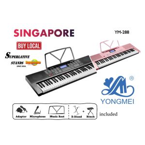 BEST PRICED  MUSIC ELECTRIC KEYBOARD 61 KEYS DIGITAL PIANO ELECTRONIC ORGAN BLACK/PINK