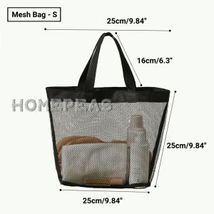 Homepeas® Mesh Wash Shower Bag Tote Bag Travel Beach Swimming Bag Cosmetic Bag with Pockets