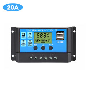 20A PWM 12/24V Solar Panel Regulator Charge Controller LCD Display solar battery charger USB