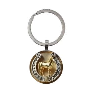 91AF Exquisite Embossed 2D Horseshoe Design Chain Accessory for Keyring or Necklace Use