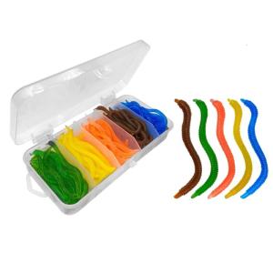 100Pcs Flexible Soft Lures Baits Artificial Baits Jigging Wobblers Earthworms Baits Fishing Tackle Accessories