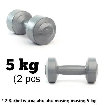 Barbel Hercules 5 KG Abu-Abu - 2pcs total berat 10 kg