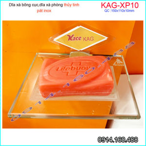 Kệ xà bông tắm KAG-XP10 kính trong 100% đĩa đựng xà phòng thủy tinh vuông cao cấp siêu bền DỄ VỆ SINH thiết kế sang trọng
