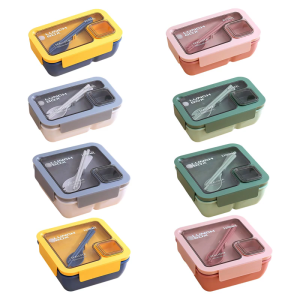 Plastic Meal Preparation Box With Individual Compartments Secure Locking Lid Microwave And Dishwasher Safe Lunch Holder