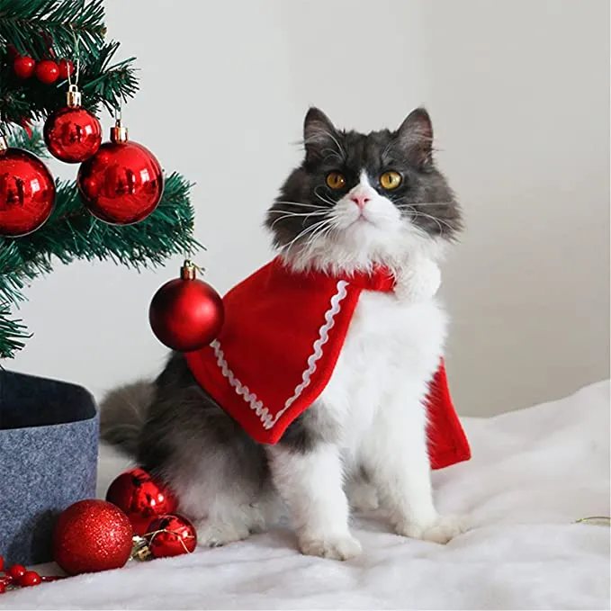 white christmas dresses Christmas Cat Hooded Clothes Warm Cape main image 1