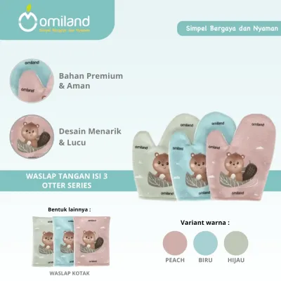 Omiland Waslap Bayi Tangan Print SB Otter Series OTW1009