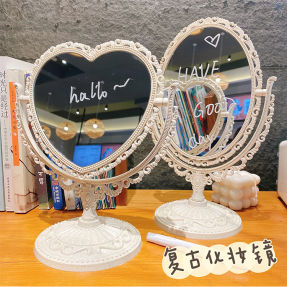 Ins Vintage Design Mirror Beauty Makeup Mirror Rotation Mirror Double-Sided Mirror Vintage Makeup Mirror