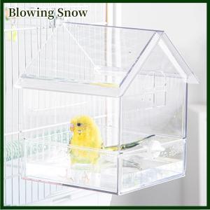 Blowing Hanging Parrot Feeder Prevent Scattering Bird Feeding Bowl Multifunction Bird Bath Parakeets Bathtub Bird Cage Accessories