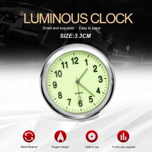 นาฬิกาอัตโนมัติกันน้ำมอเตอร์ไซค์เรืองแสง2ชม.นาฬิการถยนต์นาฬิการถยนต์ดิจิตอลอุปกรณ์ตกแต่งภายในรถยนต์