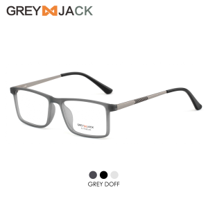 Grey Jack Frame Kacamata Model Kotak TR+Metal Ringan Pria dan Wanita Bisa Minus Antiradiasi Blueray Photocromic Bluecromic 822022