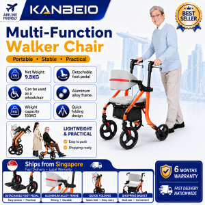 (SG local inventory)Portable folding light walking elderly walker multi-functional walker wheelchair