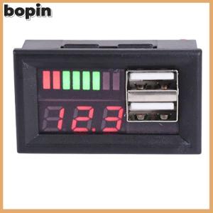 Bopin Car12V Battery Voltage And Power Display Meter Digital Car Battery Voltmeter LED Battery Charge Level Indicator Lead-acidLithium