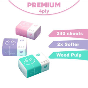 READY STOCK MALAYSIA READY STOCK 240 Sheets/Pack Premium Soft Tissue Dry Wet Dual Use Home Use Facial Tissue Makeup Cotton