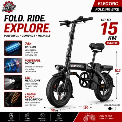 GEAR HIVE 48V30A Electric bike for adult foldable Two Wheels e bike 14 inch Multiple shock absorbers ABS brake Long battery life
