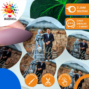 Sticker Wedding Stiker Nikah Label Segel Souvenir Pernikahan Tunangan Chromo / Vinyl Buzz Gell