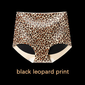 OK Bra Leopard Print Ice Silk Seamless Underwear High Elastic High Waist Panties Abdominal Control Comfortable Breathable Ladies Briefs