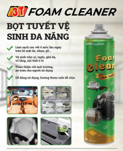 Xịt tẩy vệ sinh nội thất ô tô Chính hãng foam cleaner 3t tẩy rửa mọi vết bẩn ghế nỉ trần ô tô
