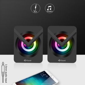 Speaker Komputer / Laptop Kisonli L-1040 2.0 Multimedia Lampu LED RGB & Volume Control - KMS