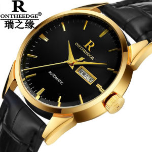 Genuine Ruizhiyuan Simple Digital Large Dial Watch Waterproof Mens Genuine Leather Strap Middle-aged and Elderly Mens Watch Wholesale